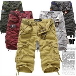 Spot wholesale supply Shorts trousers overalls trendy men's solid color washed overalls cropped trousers support mixed batch
