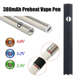 5pcs Preheat Variable Voltage USB VV Passthrough Bottom Charge Vapour Pen 380mAh Battery with Charger for Cookies Empty Cartridges