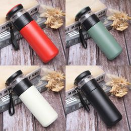 Water Bottle Stainless Steel Tea Bottle with Infuser Portable Vacuum Water Tea Bottle with Rope DHL Shipping