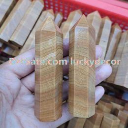 10Pcs Gorgeous 7-9cm Wood Grain Jasper Stone Natural Gemstone Obelisk Point Wand Meditation Healing Reiki Generator Tower Handmade Crafts