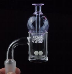 DHL 5mm Bottom Flat Top Quartz Banger with Coloured Spinning Cyclone Carb Cap Terp Pearl 10mm 14mm 18mm Quartz Nail for oil rig