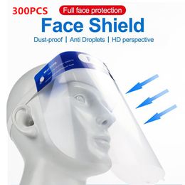 300pcs/lot Plastic Adult Kids Full Face Shield Protective Face Shield Anti Fog Clear Film Plastic Protect Face and Eyes Shields Fy8017