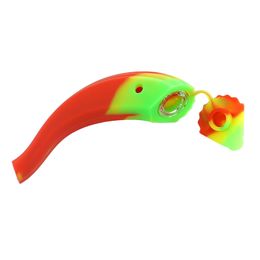 Shell Silicone smoking pipe Dab rig bong Water Hand Pipes Portable Hookah 95MM
