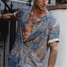 Mens Shirts Fashion Casual Summer Hawaii Casual Beach Short Sleeve Printing Shirt Short Sleeve Shirts S-XXL