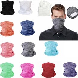 11Style Cycling Mask Seamless Magic Scarf Bandanas Outdoor Head Scarve Neck Wrap Neck Gaiter with PM 2.5 Philtre Designer Masks GGA3552