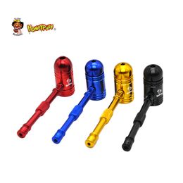 Honeypuff Hammers Shaped Metal Smoking Pipe Four Color Portable Tobacco Pipe Bent Type Creative Tobacco Herb Pipe Accessories