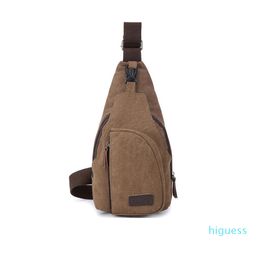 Men Small Chest Canvas Bags Vintage Man Messenger Bags for Waist Chest Casual Outdoor Hiking Sport Casual Male Retro Shoulder Bag