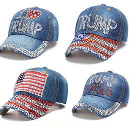 Fashion luxury designer US flag Trump Presidential election diamond baseball ball caps for man woman male female girls sun hats