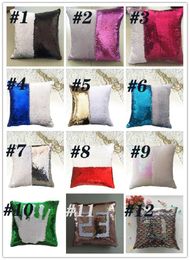 DHL Mermaid Pillow Cover Sequin Pillow Cover sublimation Cushion Throw Pillowcase Decorative Pillowcase That Change Colour Gifts