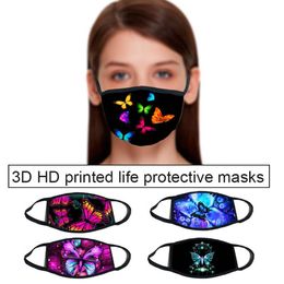 Butterfly Pattern 3D Printing Cotton Face Mask Reusable Face Mascara Out Door Sport Riding Masks Fashion Mask Wholesale Design Face Mask