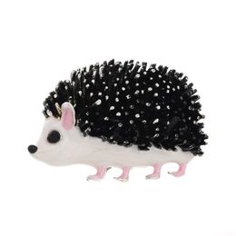 Black Enamel Hedgehog Brooches Porcupine Pin Kids Coat Bag Badges Fashion Jewellery Cute Animal Brooch Unisex Broches