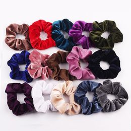 40 Colours Velvet Scrunchie Women Girls Elastic Hair Rubber Bands Accessories Gum For Women Tie Hair Ring Rope Ponytail Holder Headdress