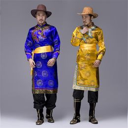 Clothing Ethnic Clothing Traditional Mongolian Costumes For Men Grassland National Genghis Khan Riding Dance Stage Performance Asia Adult W