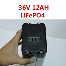 36V 12AH LiFepo4 Silver Fish Electric Bicyble Battery e wheelchair battery with 43.8V 2A Charger Bottom Discharge