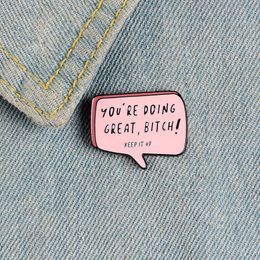 you are doing great Cute Small Funny Enamel Brooches Pins For Women Girl Men Christmas Gift Demin Shirt Decor Brooch Pin Metal Kawaii Badge