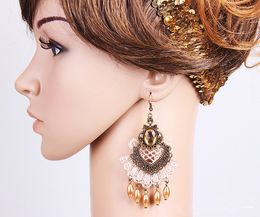 2020 European And American Fashion New Celebrities Noble Elegant Earrings Exaggeration Antique Black Lace Earrings Wholesale