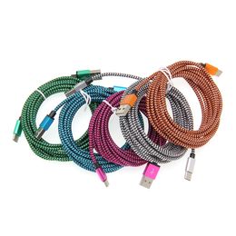 Fabric Woven Braided Micro USB Cables 1m 2m 3m Type C Data Sync Charging Cable For Smartphone Samsung Galaxy S7 1000pcs