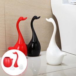 360° Round Toilet Brush Swan Creative Bathroom Cleaning Exquisite Long Handle