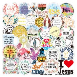 50PCS/Lot Diy Graffiti Christian Faith Famous Proverbs Jesus Stickers for Luggage Car Laptop Bottle Skateboard Helmet Decals