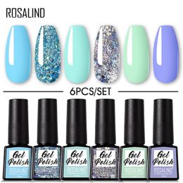 Nail Art Kits Gel Polish Set 6Pcs Soak Off UV Varnishes Hybrydowe For Manicure Need Cured Base Top Coat Kit