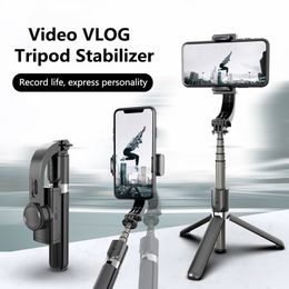 Stabilizer for Smartphone,Auto Balance, Reduce Shaking,1-Axis Handheld Pan-tilt Tripod with Built-in Bluetooth Remote for Phone