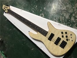 4 Strings Neck-thru-body Electric Bass Guitar with Both Active and passive circuit,Black Hardware,Rosewood Fingerboard,Can be customized