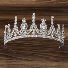 Luxury Bridal Crown Tiaras Sparkle Diamonds Royal Wedding Headbands Brides Hair Accessories Princess Headpieces Prom Queen Pageant AL6644