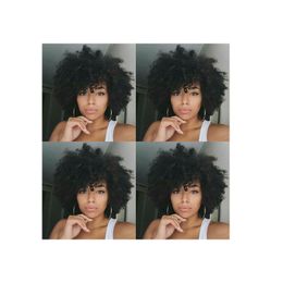 new hairstyle ladies lndian Hair African Americ short curly natural wig Simulation Human Hair afro kinky curly wig for women