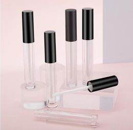 4ML ML leeren Lipgloss Container Flaschen-Kosmetik Container Rohr W / Plug Schwarz-Kappe für Lippen Proben Reise Split Lade DIY Makeup