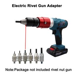 -Elétrica Rivet Nut Adapter Gun Com 3 pcs Pull Rod rebitador Rebitando Chefe Parte para a porca Rivnut Ferramenta Acessórios M3 / M4 / M5 / M6 / M8 / M10