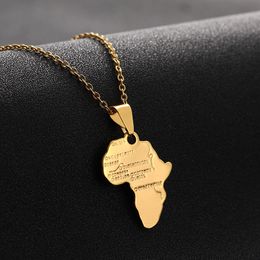 Stainless Steel Map of Africa Country Pendant Necklace Men Women Hip Hop African Jewellery 2020 Beat Gift For Friends