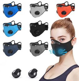 7style Cycling Face Mask Mesh Mask With Breathing Valve Sport Riding Masks PM2.5 Anti-dust Pollution Mask Activated Carbon Philtre GGA3574-5