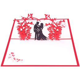 3D Wedding Invitation Romantic Marriage Creative Greeting Cards Blessing Pop Up Valentine's Day Postcards Festive Party Supplies