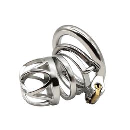 2020 New Men's SM Stainless Steel Chastity Belt Anti-Removal Ring Penis Lock Cage Penis Lock Chastity Cage