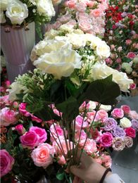 Artificial flowers Decorative Hydrangea bouquet for Wedding Decorations Factory supply 6 heads silk hydrangea flowers bunch