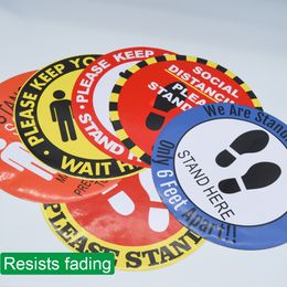 Warning sticker spacing to post identifies stickers keep distance to social distance