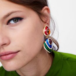 Multicolor Big Resin Drop Earrings Ethnic Statement Water Drop Dangle Earrings For Women Vintage Earrings Party Jewelry