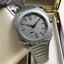 Best Version Octo Finissimo Titanium Case BGO40C14TTXTAUTO/L 102945 Automatic 28800 vph Mens Watch Gray Dial New Gents Business Watches