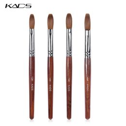 Nail Brushes Acrylic Art Brush 100% Kolinsky Sable Pen Red Wood Round Flat For Gel Builder Tool