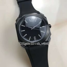 NEW Version Octo 102737 102738 BGO41BBSVD/N Mens Japan Quartz Watch PVD Black Steel Case Black Dial Gents Best Sport Watches Rubber Strap