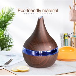 Aromatherapy 300ml USB lighting Electric Aroma diffuser wood Ultrasonic air humidifier cool mist maker for home