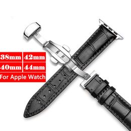 Genuine Leather straps For Apple watch Ultra 49mm band 41mm 45mm 44mm 40mm 2mm 38mm Crocodile PU strap bracelet Fit iwatch Series 8 7 6 SE 5 4 3 2 1