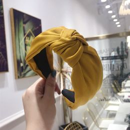 Satin Wide Headband for Women Hair Accessories Solid Colour Knotted Hairband Hair Hoop Women Hair Bands Bezel Headwear