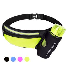 Hottest Women Men Marathon Running Waist Bag Hydration Belt Reflective Sport Bag Waterproof Jogging Gym Waist Pack Without Water Bottle