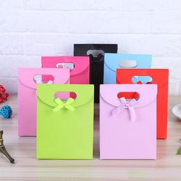 Colourful with ribbon bowknot Wedding Favour gift bag baby shower Favour gift bag candy chocolate cookies gift box bags