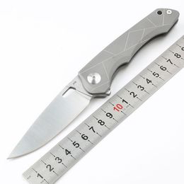 1Pcs New HQ Flipper Folding Knife D2 Drop Point Satin Blade CNC Stainless Steel Handle Ball Bearing EDC Pocket Knives Gift Knife