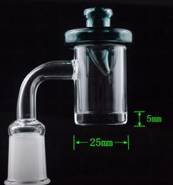 DHL Factory price 5mm Bottom Flat Top Quartz Banger 14mm 10mm 18mm female male Nail With Colored Glass carb cap for oil rig