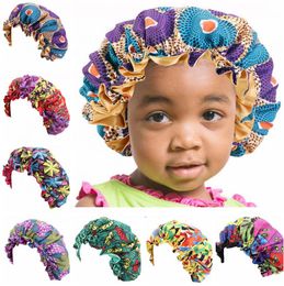 Kids Bonnets Kids Sleeping Hat Hot Toddler Satin Cap Adjustable Sleeping Cap Night Hats African Print Cap for Natural Hair Toddler baby