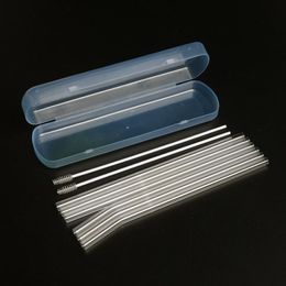 drinking straws 3pcs bent glass set with cleaning brush and box package straw for juices