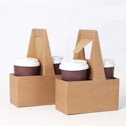 Take Out Kraft Paper Cup Holder Clip Disposable Coffee Drink Tray Base With Handle For 2 Cup Party Supplies SK801 Children S Birthday Party Supplies Take Out Kraft Paper Cup Holder Clip Disposable Coffee Drink Tray Base With Handle For 2 Cup Party Supplies SK801 Children S Birthday Party Supplies